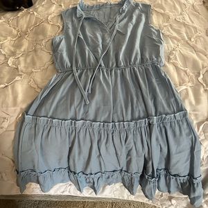 Blue ruffle dress. Size large